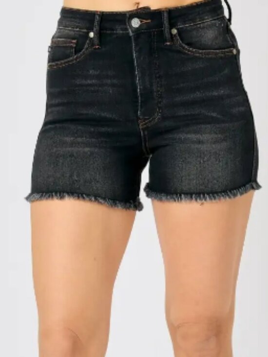 Judy blue Pants - Judy blue High-West Tummy Control Fray Hem Shorts NWT